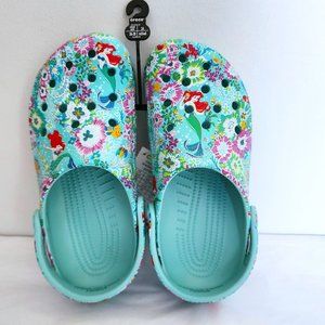 Disney Vera Bradley Little Mermaid Ariel Flounder Floral CROCS Size 8 Women